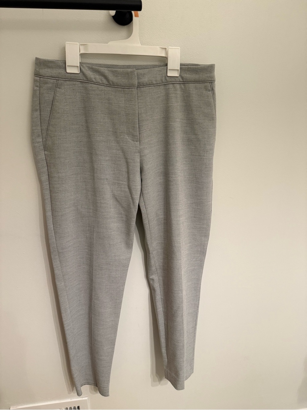 H&M Light Gray Straight-Leg Ponte Pants